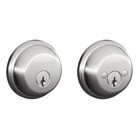 SCHLAGE RESIDENTIAL Grade 1 Double Cylinder Deadbolt Lock, Conventional Cylinder, 5 Pins, Keyed Different, Dual Option L B62 625 KD